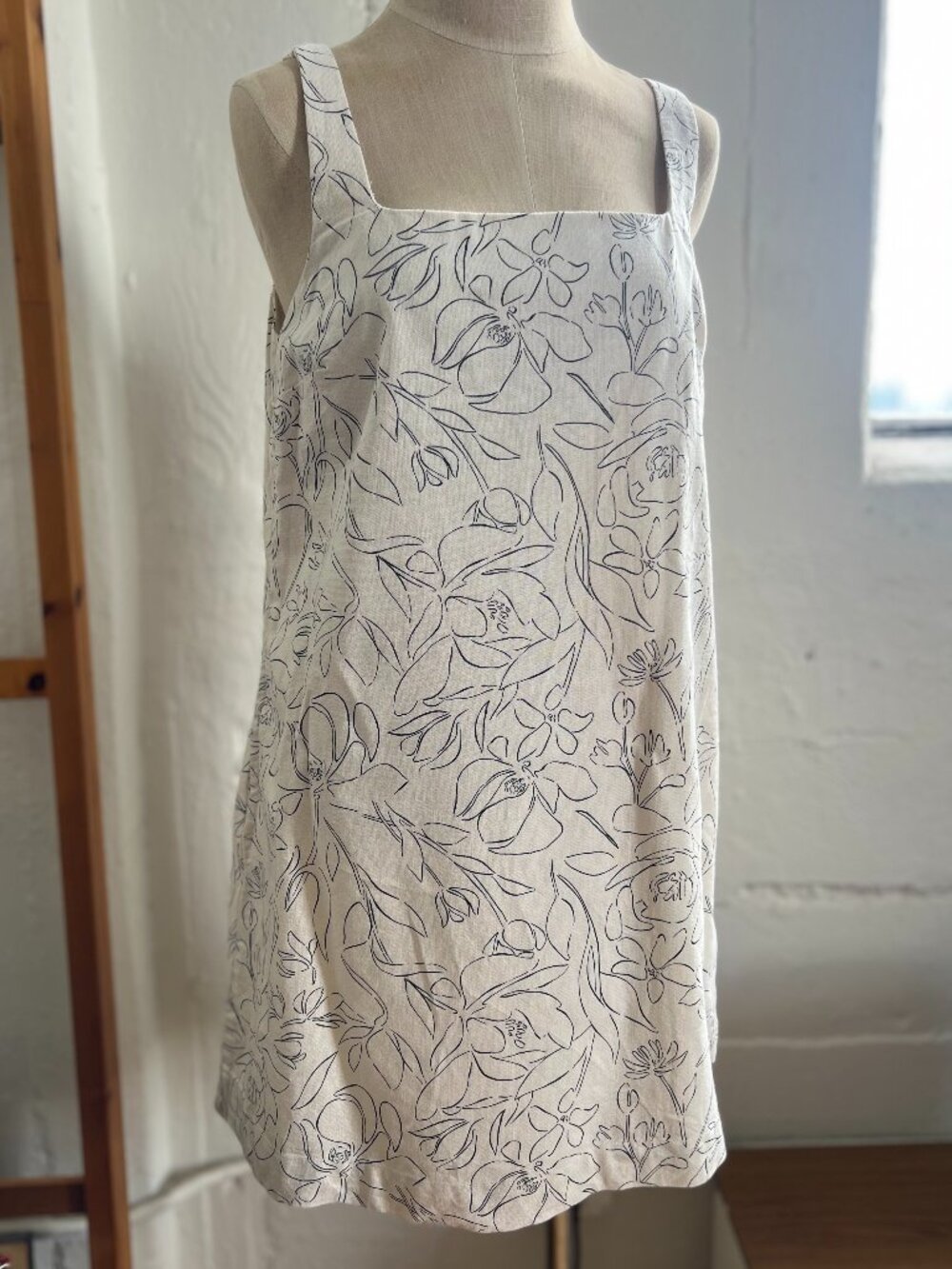 A New Day Linen & Cotton Mini Dress with Pockets / Size M